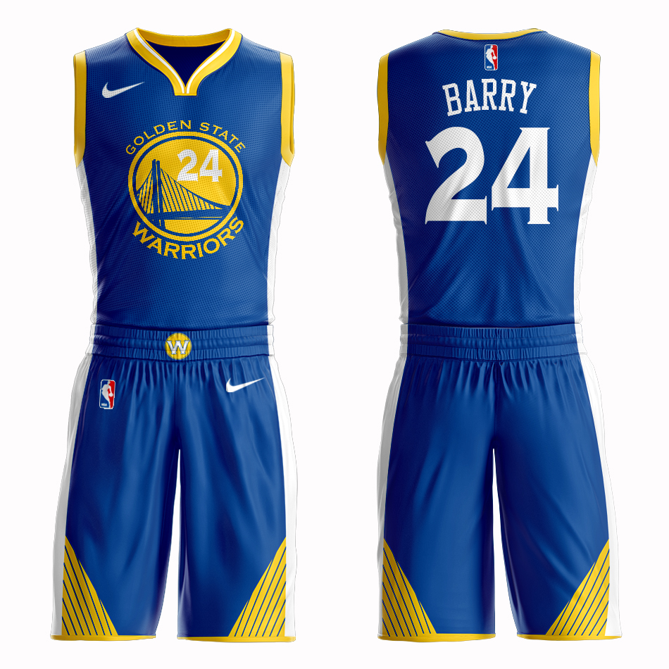 Men 2019 NBA Nike Golden State Warriors #24 Barry blue Customized jersey->customized nba jersey->Custom Jersey